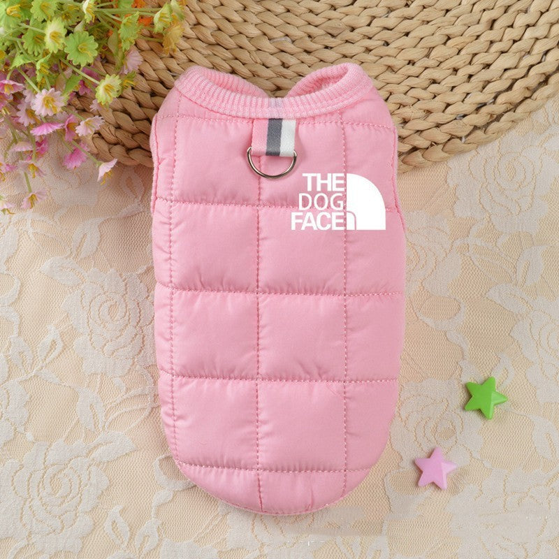 Windproof and fleece dog clothing for keeping warm when going out. all and medium-sized dog, horse armor, French bulldog, teddy Corgi pet clothing