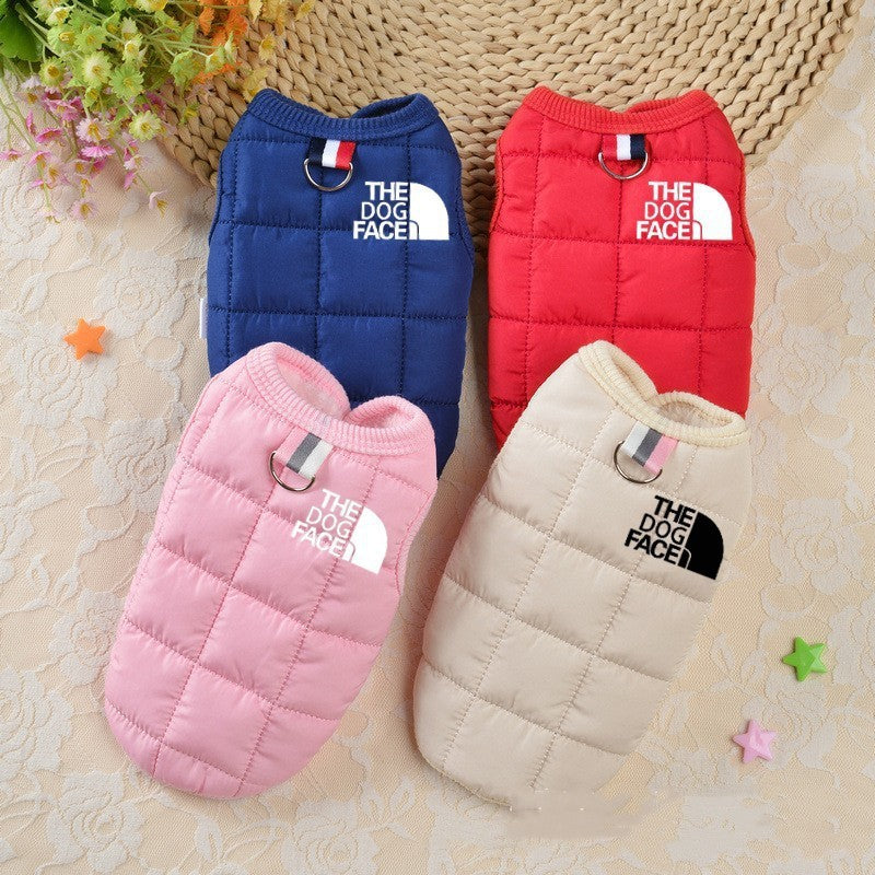 Windproof and fleece dog clothing for keeping warm when going out. all and medium-sized dog, horse armor, French bulldog, teddy Corgi pet clothing