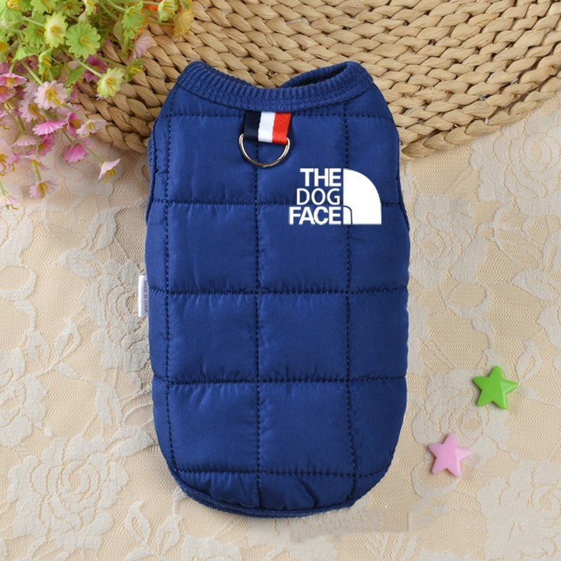 Windproof and fleece dog clothing for keeping warm when going out. all and medium-sized dog, horse armor, French bulldog, teddy Corgi pet clothing