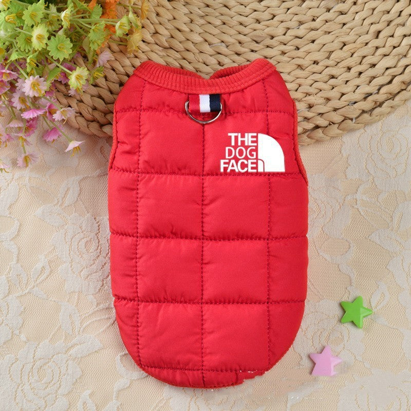 Windproof and fleece dog clothing for keeping warm when going out. all and medium-sized dog, horse armor, French bulldog, teddy Corgi pet clothing